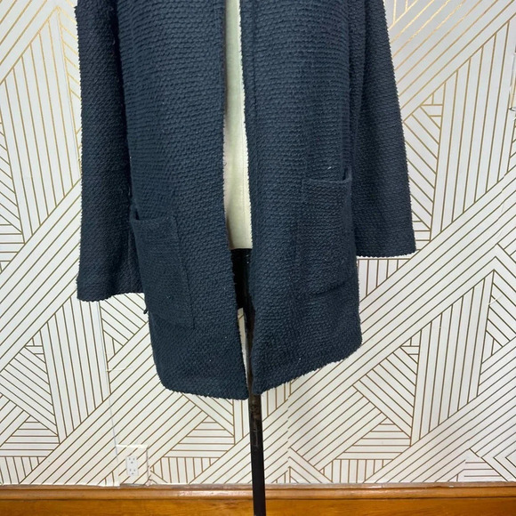 Marine Layer Birdseye Coat Open Cardigan Sweater Knit Navy Jet Black Size US‎ XS - Picture 4 of 10